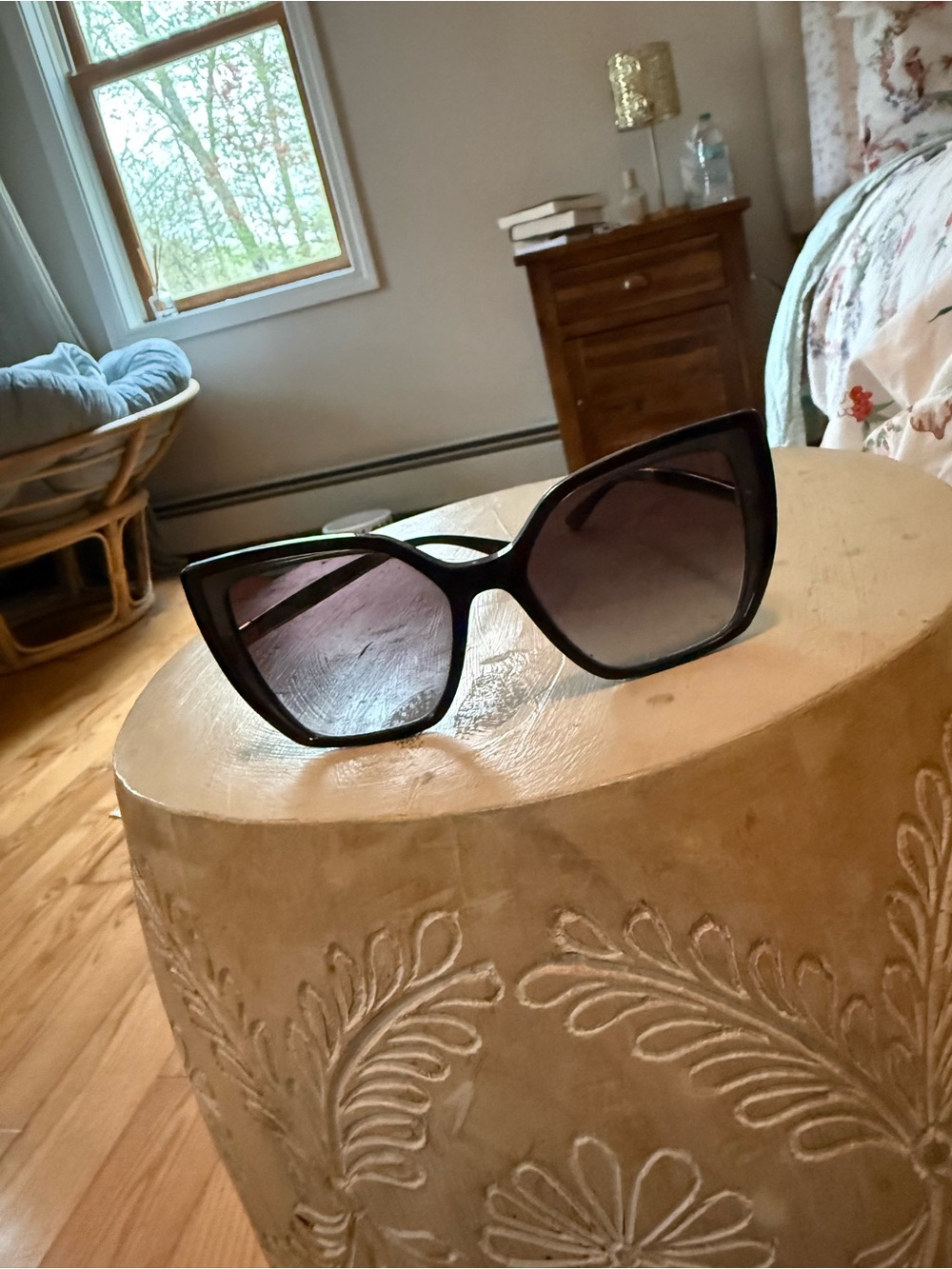 Dolce & Gabbana Black Cat-Eye Sunglasses with Gradient Lenses